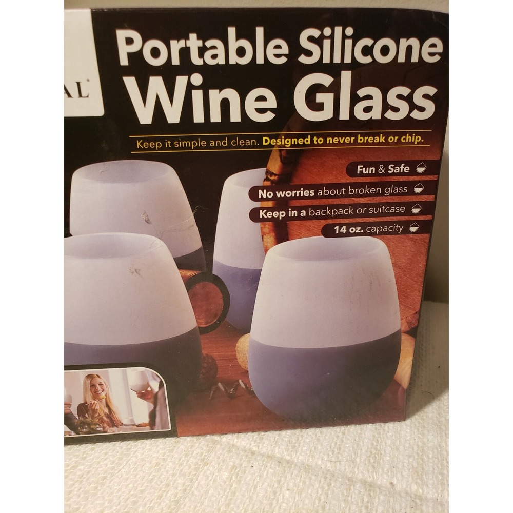 Portable‎ Silicone Wine Glasses Dishwasher Safe Fit In Suitcase Car Bag Camping